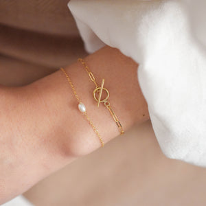 Dainty Toggle Bracelet - 14k Gold Filled Bracelet, Dainty Bracelet, Simple Bracelet, Small Bracelet, Paperclip Bracelet |GFB00008
