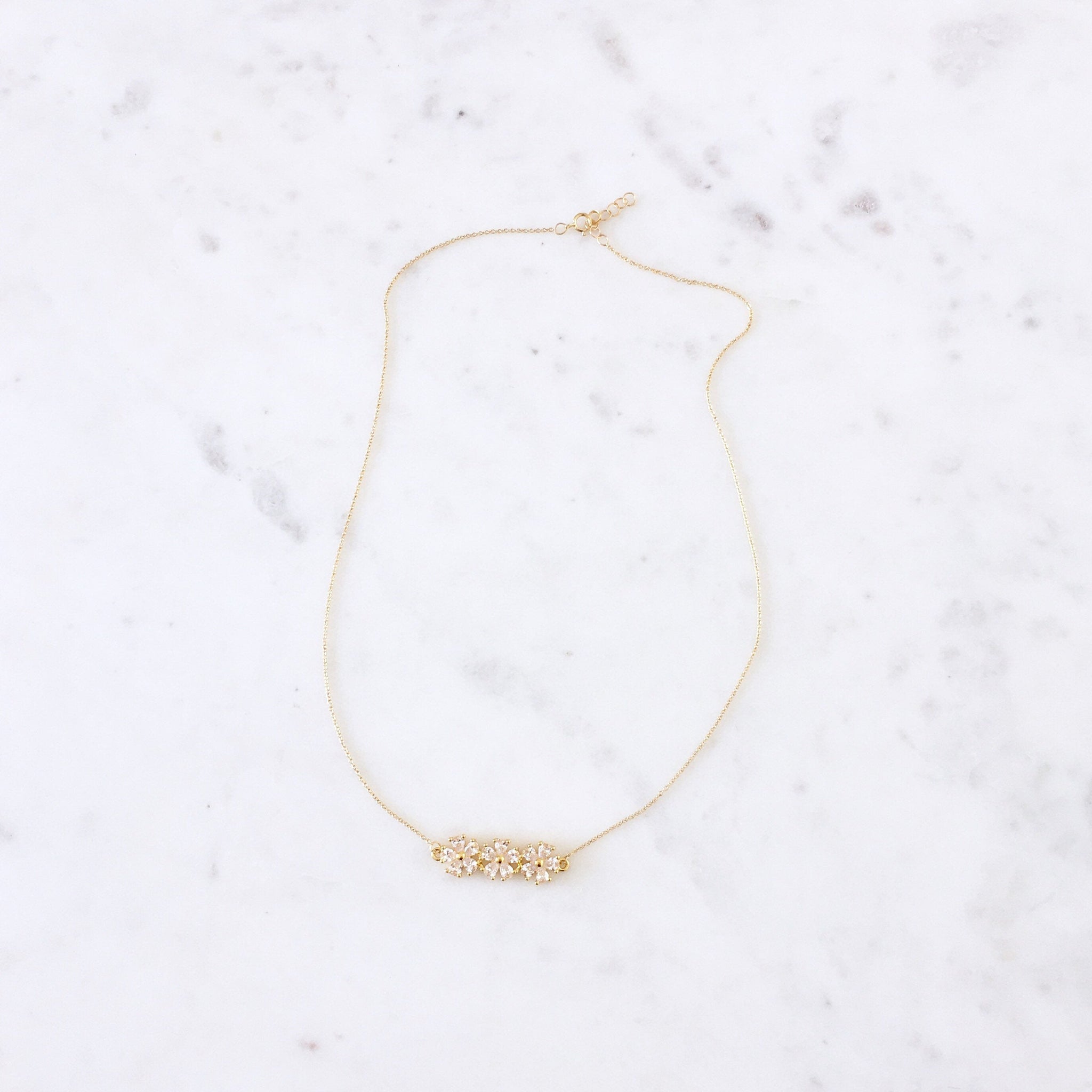 14K Yellow Gold Pink Daisy Flower Necklace – LTB