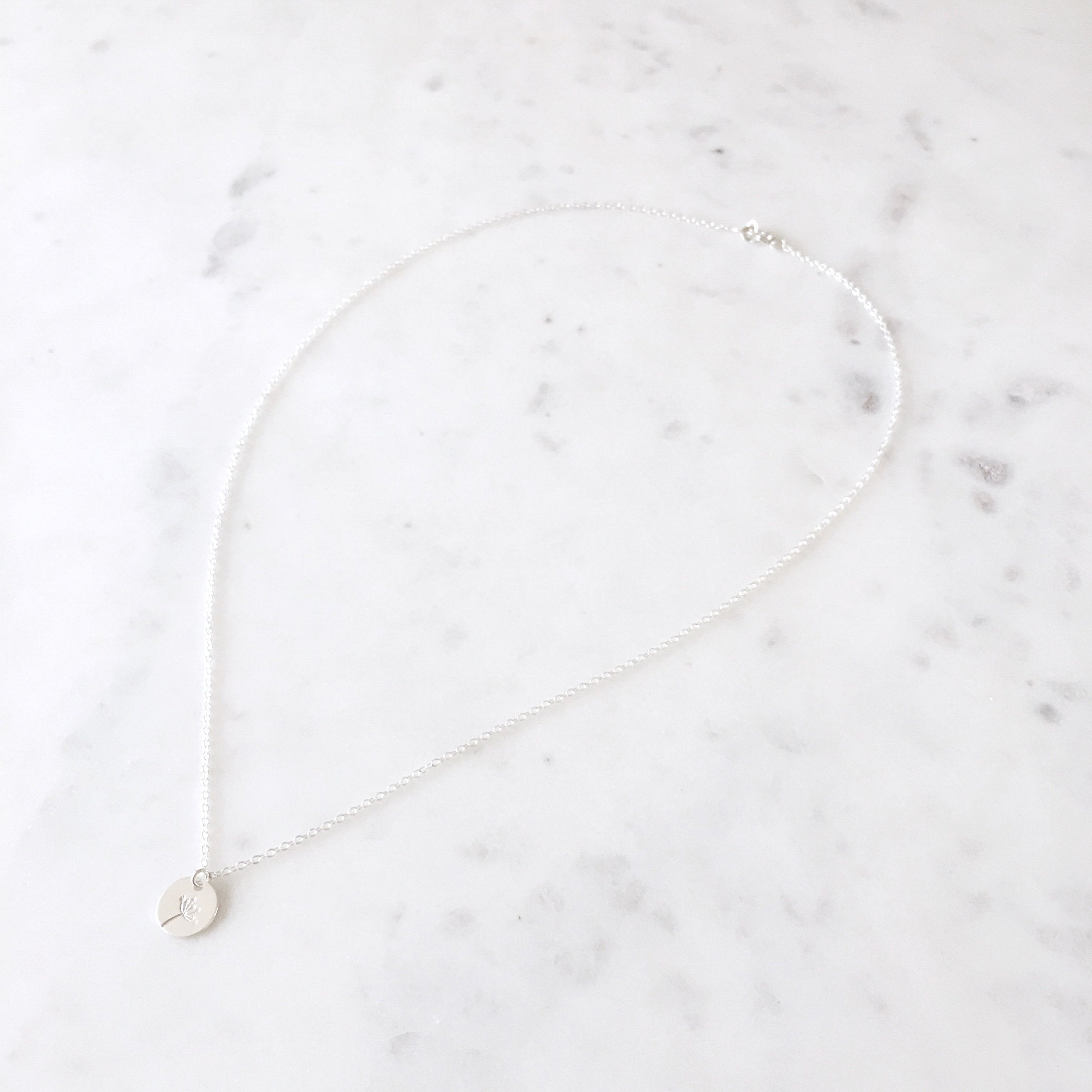 Dandelion Necklace - Sterling Silver Dandelion Pendant, Dandelion Jewelry, Wildflower Pendant, Wildflower Necklace |SSN00002