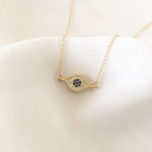 Evil Eye Necklace - Gold Evil Eye Pendant, Gold Evil Eye Dainty Necklace, Evil Eye Jewelry, Evil Eye Choker, Gold filled Necklace  |GPN00016