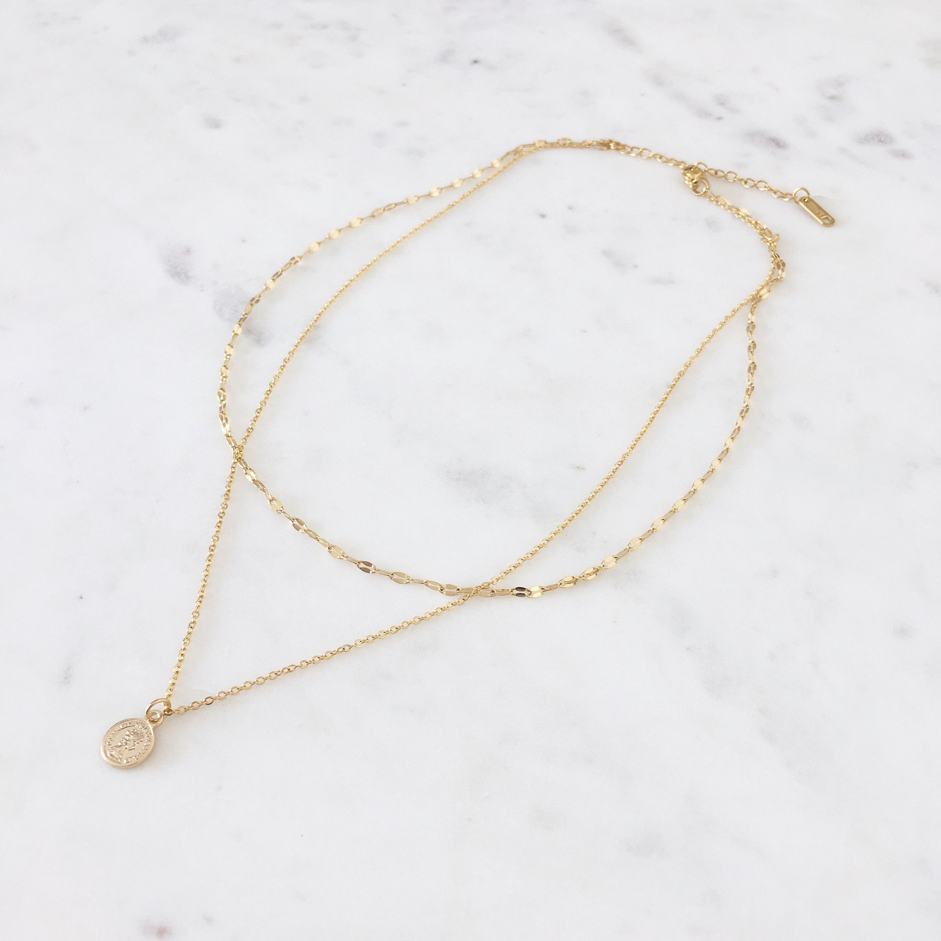Small Gold Coin Necklace set