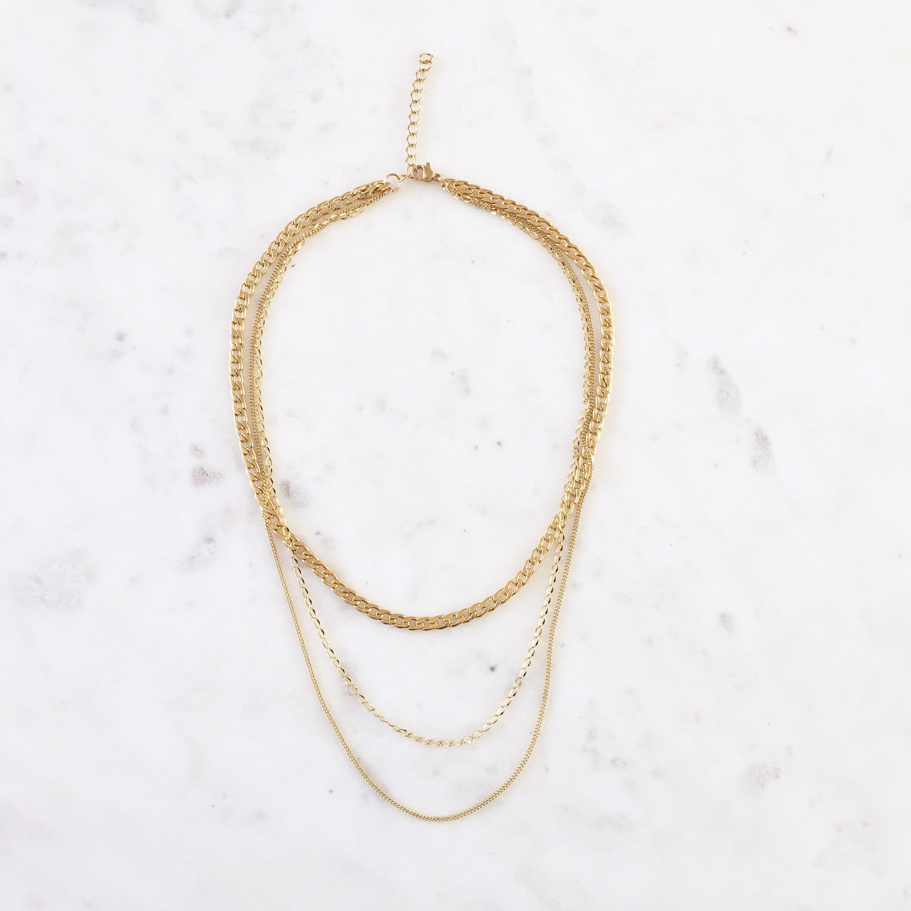 Gold Layering Necklace Set