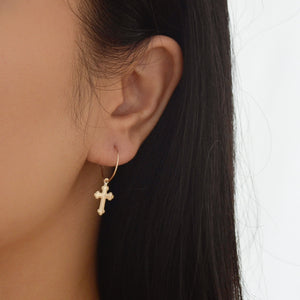 Cross Hoop Earrings