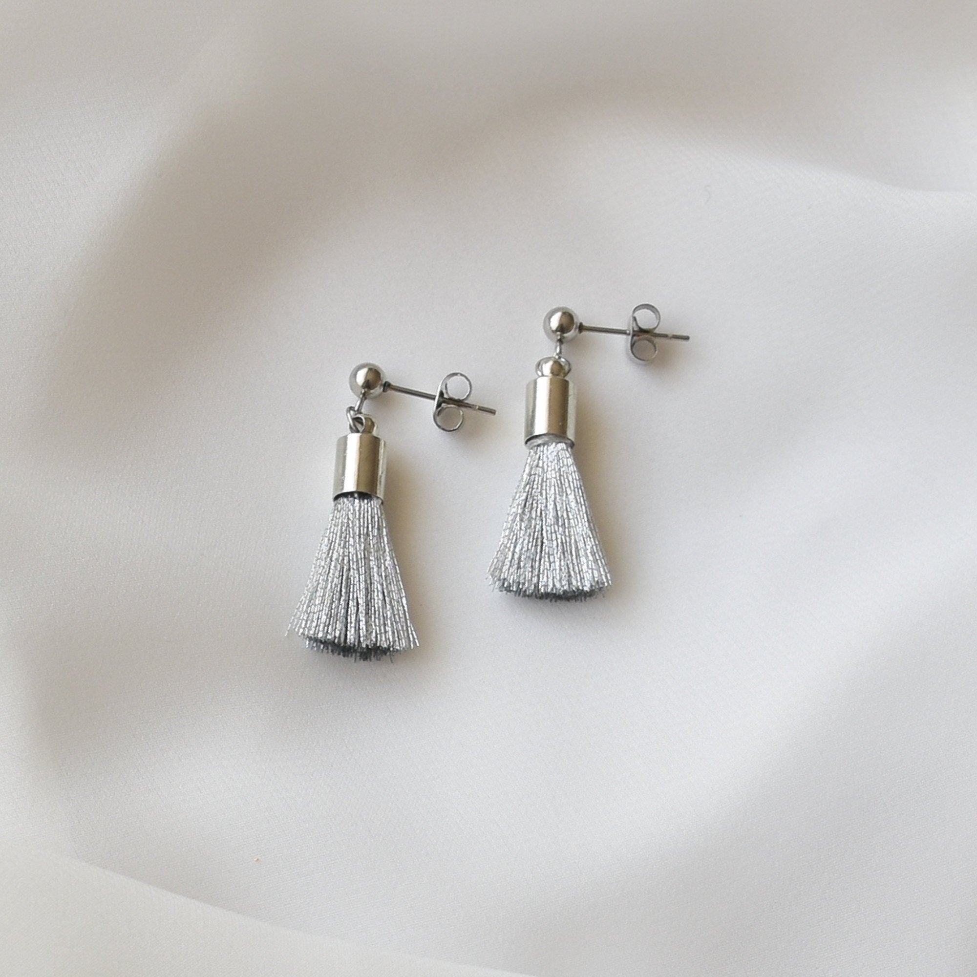 Mini Silver Tassel Earrings