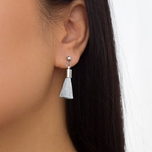 Mini Silver Tassel Earrings
