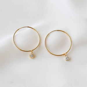 Hoop Earrings with CZ