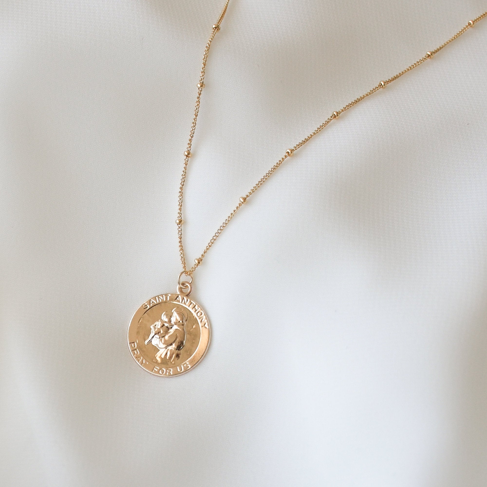 St Anthony Coin Necklace