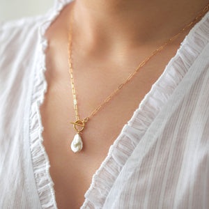 Mini Pearl Toggle Necklace