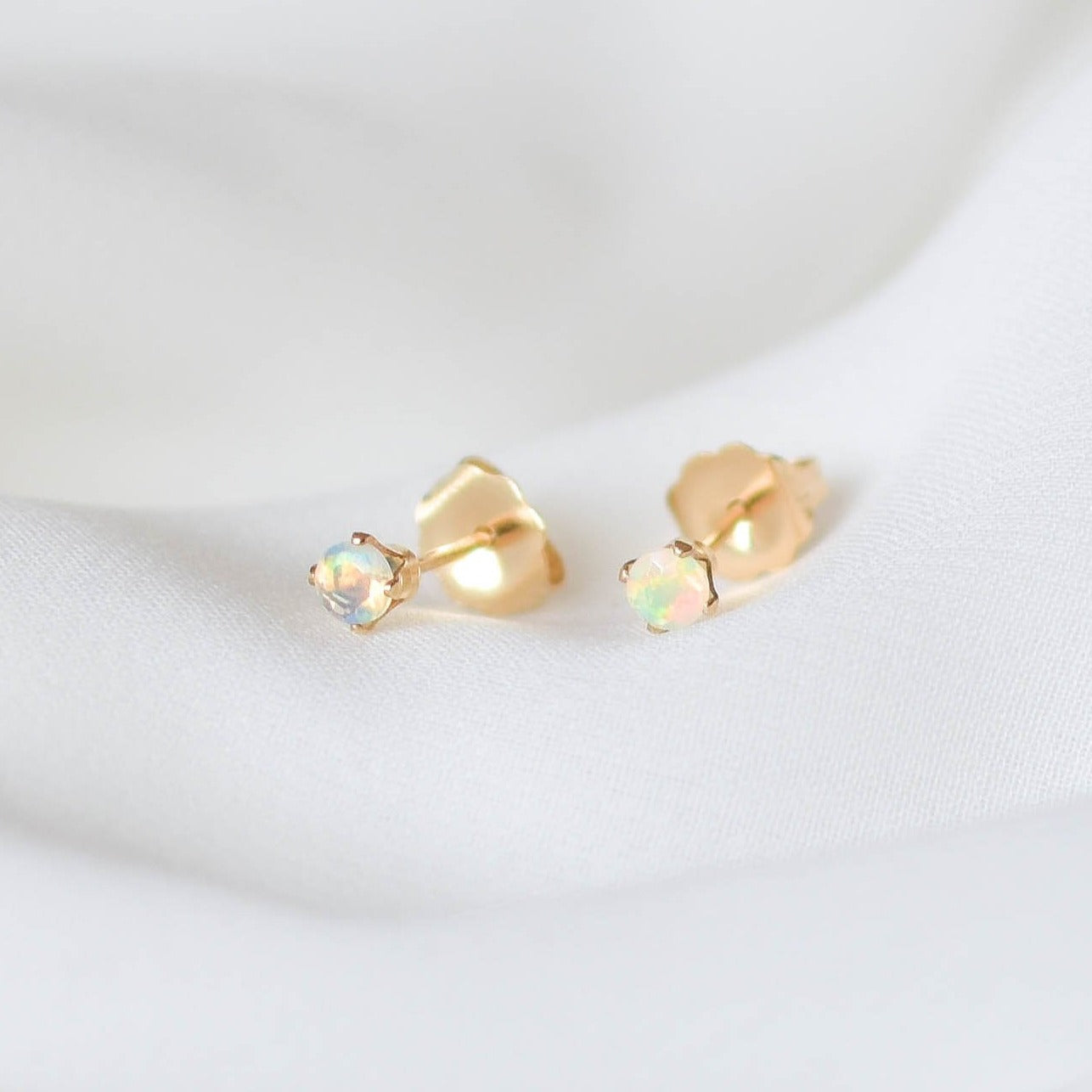 Genuine Opal Stud Earrings