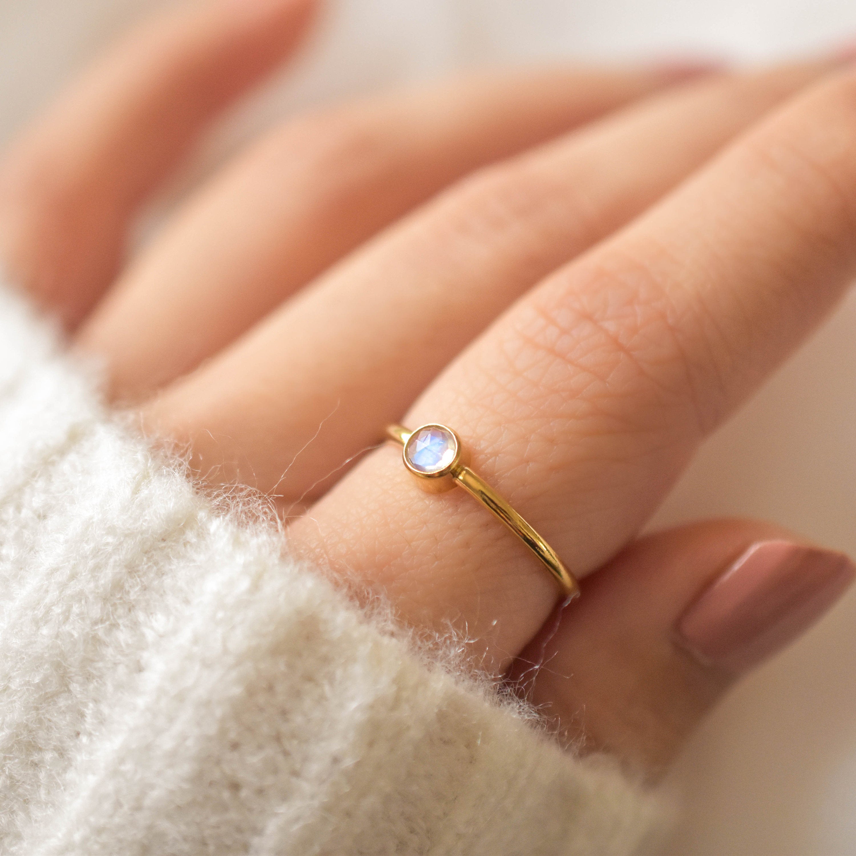 Moonstone Silver Ring