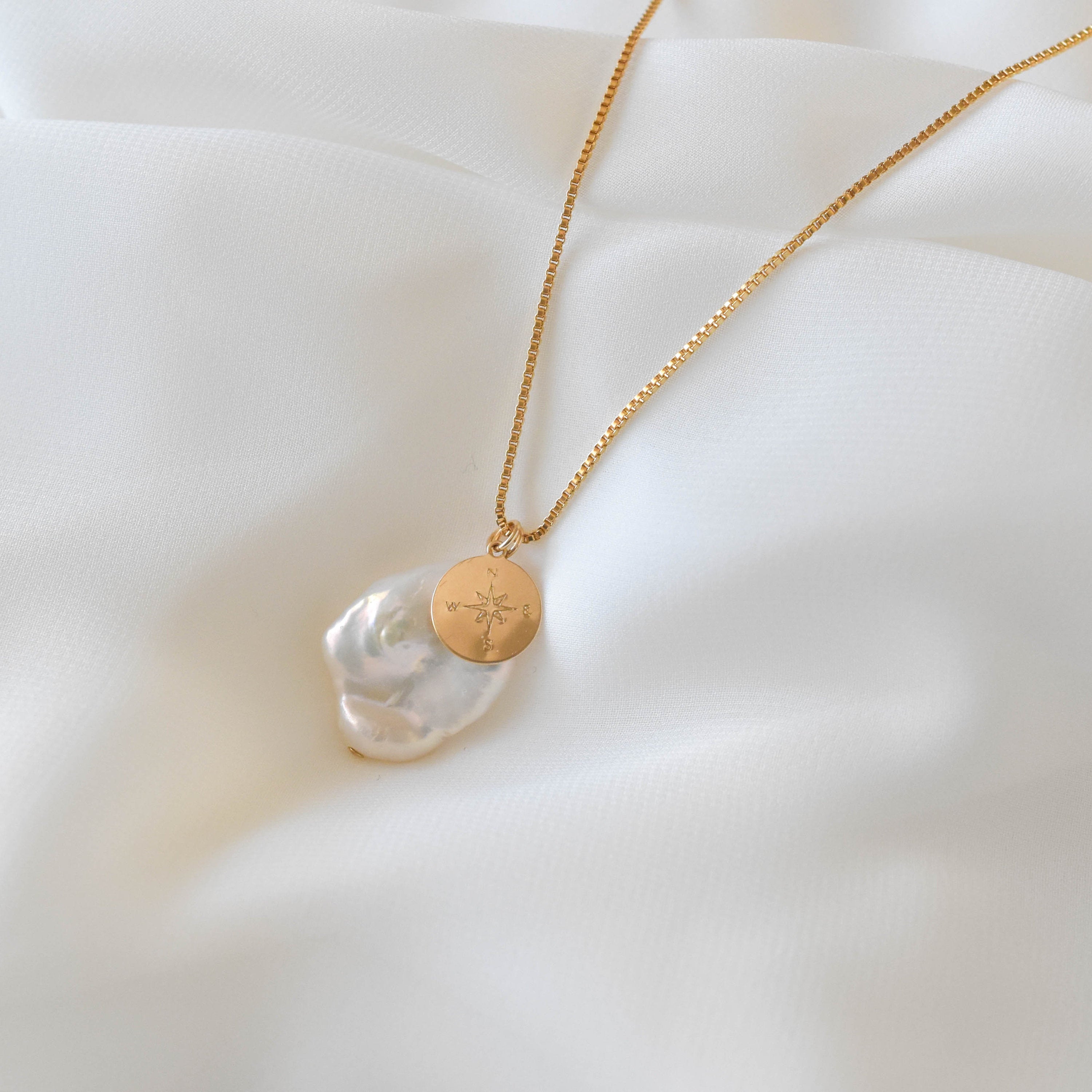 Pearl Compass Necklace