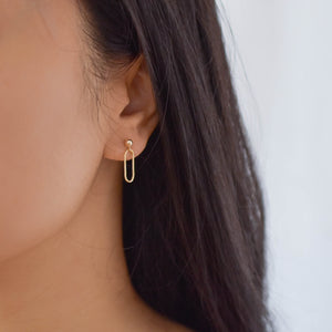 Paperclip Earrings - Gold Filled Earrings, Small Earrings, Small Gold Earrings, Dainty Earrings, Simple Gold Earrings |GFE00039