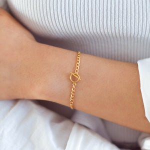Toggle Bracelet - Gold Filled Toggle Bracelet, Chain Bracelet, simple gold bracelet, Gold Chain Bracelet, Gold Chain Link Bracelet |GFB00005