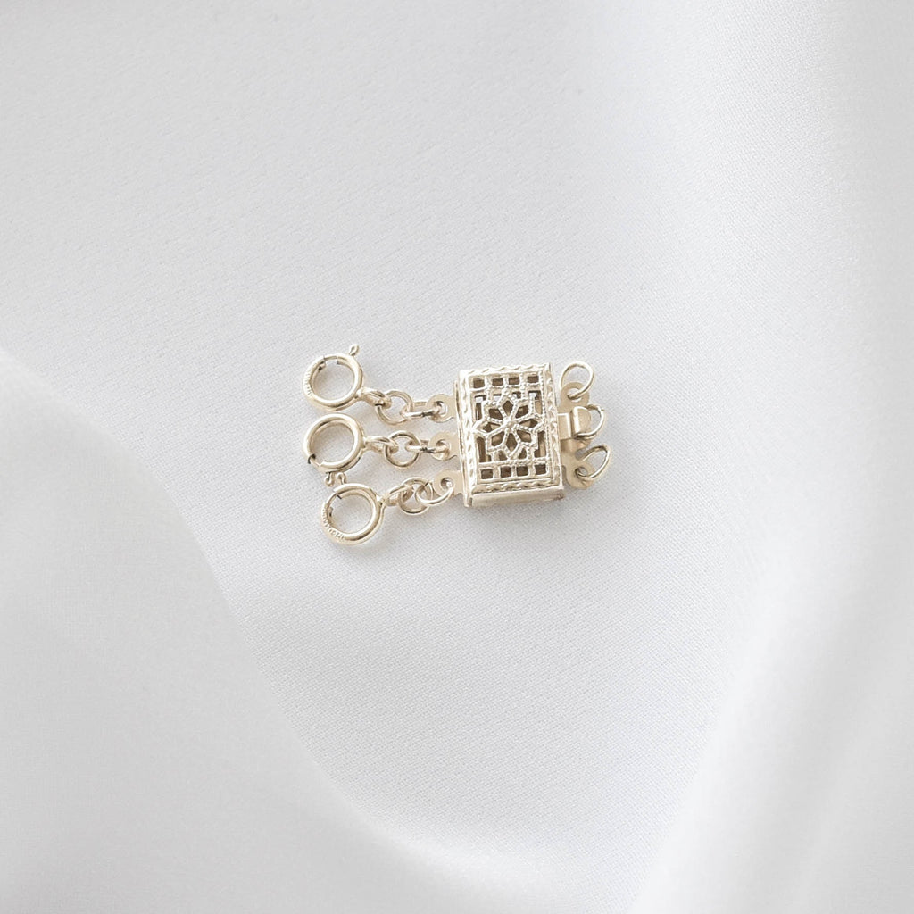 Silver Detangler Clasp - sterling silver detangler, anti tangle clasp, separator clasp, necklaces tangling, vedern |SSX00000