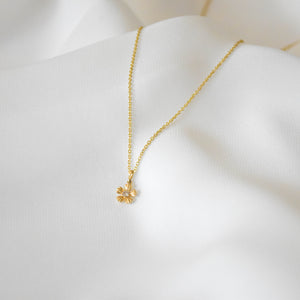 14K SOLID Gold Flower Necklace - Solid Gold Flower Necklace, Solid Gold Daisy necklace, Solid Gold Flower Pendant, Solid Gold Cosmos |SGN00001