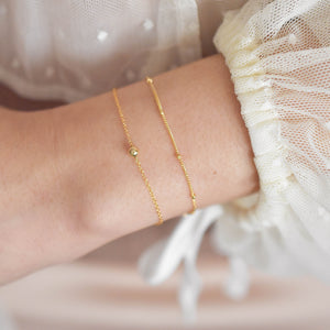 Dainty Gold Bead Bracelet - 14k gold filled bracelet, simple bracelet, everyday bracelet, dainty bracelet, minimalist bracelet |GFB00014