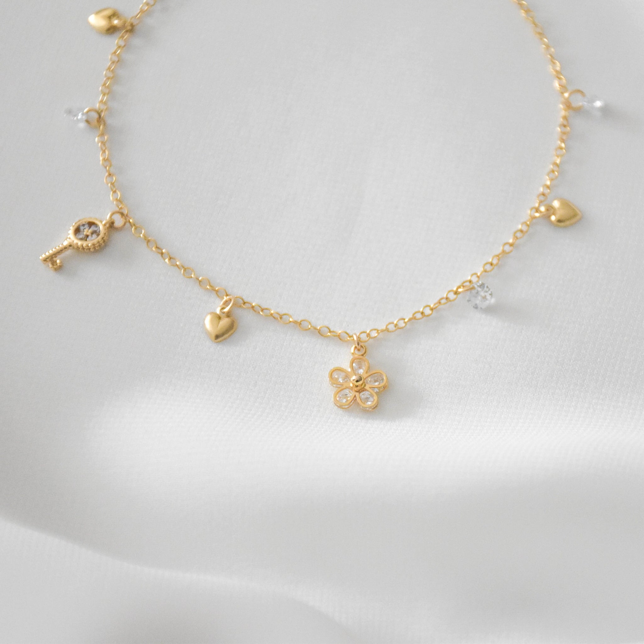 Sparkly Charm Anklet – Vedern