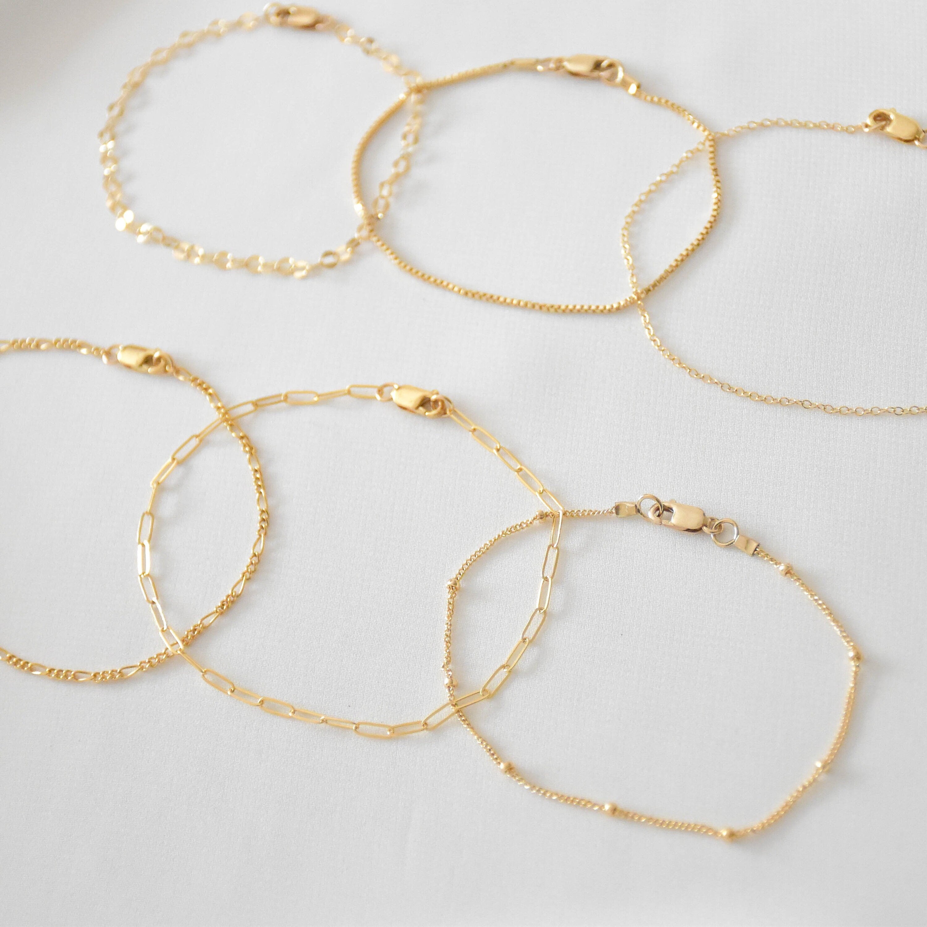 Single Chain Bracelet - gold filled bracelet, chain bracelets, gold chain bracelet, chain bracelet set, simple bracelet, gold bracelet |GFB00009