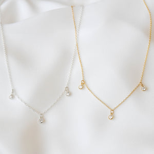 Triple Cz Choker Necklace