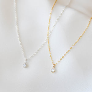 Dainty Solitaire Necklace