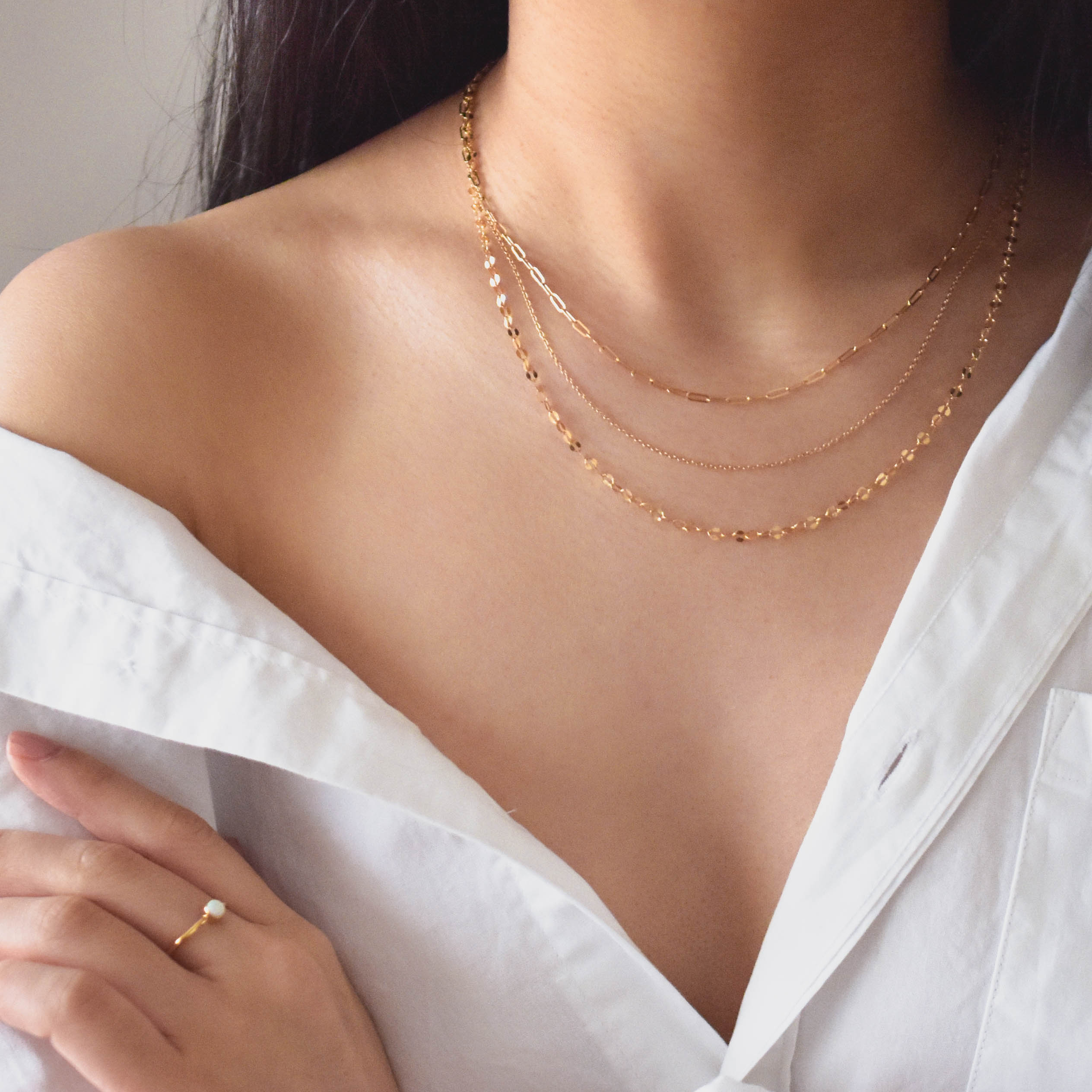 TRIO EXQUISITE LAYERED GOLD NECKLACE SET | Ora Gift